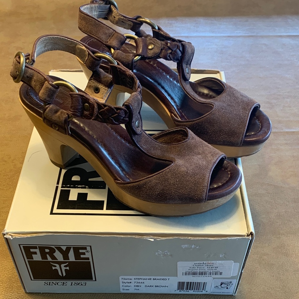 Frye Stephanie Braided Leather Sandal size 7 Sundance Catalog